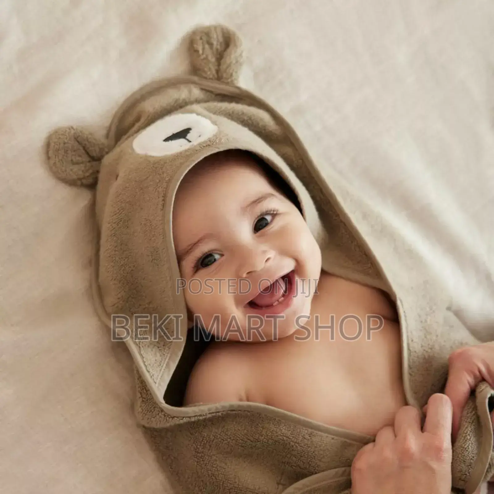 Baby Bear Hooded Towel Soft and Photo Ready የሕፃናት ፎጣ