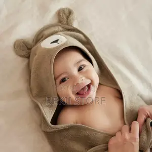 Baby Bear Hooded Towel Soft and Photo Ready የሕፃናት ፎጣ