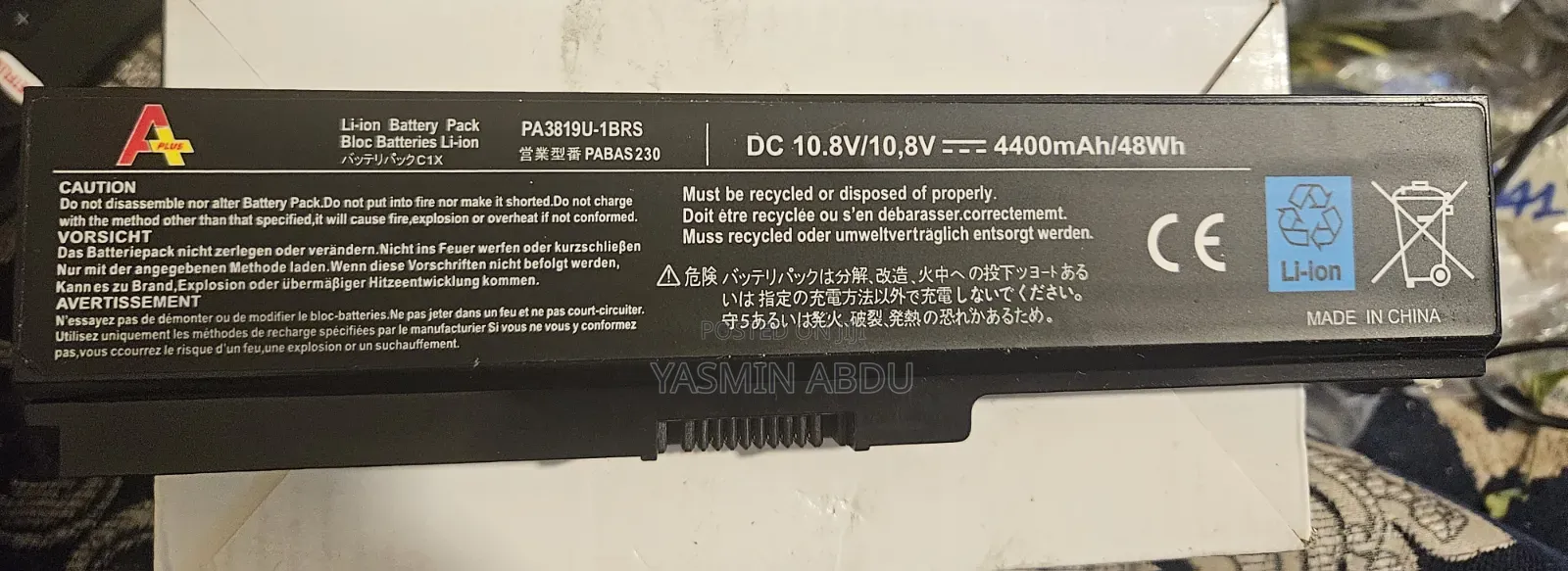 Laptop Battery Pa3819u-1brs