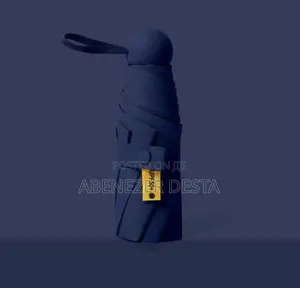 Compact, Capsule-Style Folding Umbrella Designed for Portability.