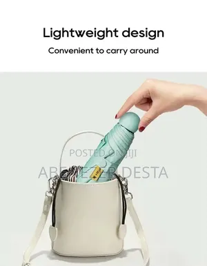 Compact, Capsule-Style Folding Umbrella Designed for Portability.