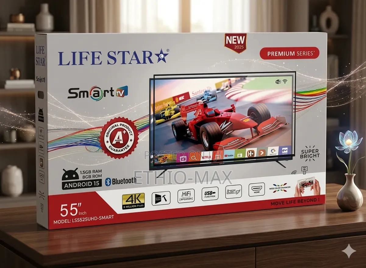 Lifestar 55” Smart Android Tv – 2026 ( Uhd, 8gb, Android 15, Double