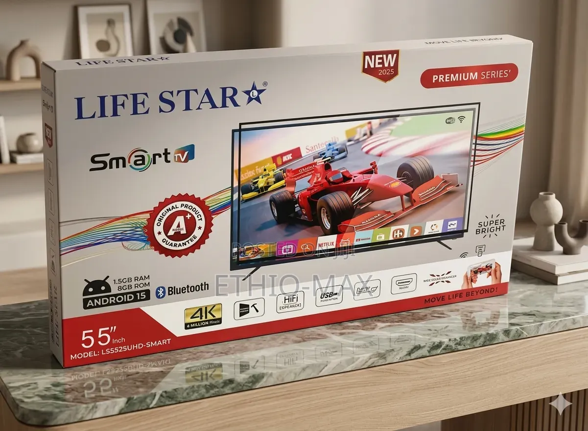 Lifestar 55” Smart Android Tv – 2026 ( Uhd, 8gb, Android 15, Double