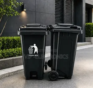 Garage 240l Heavy-Duty Black Outdoor Trash Bin With Durable Waste