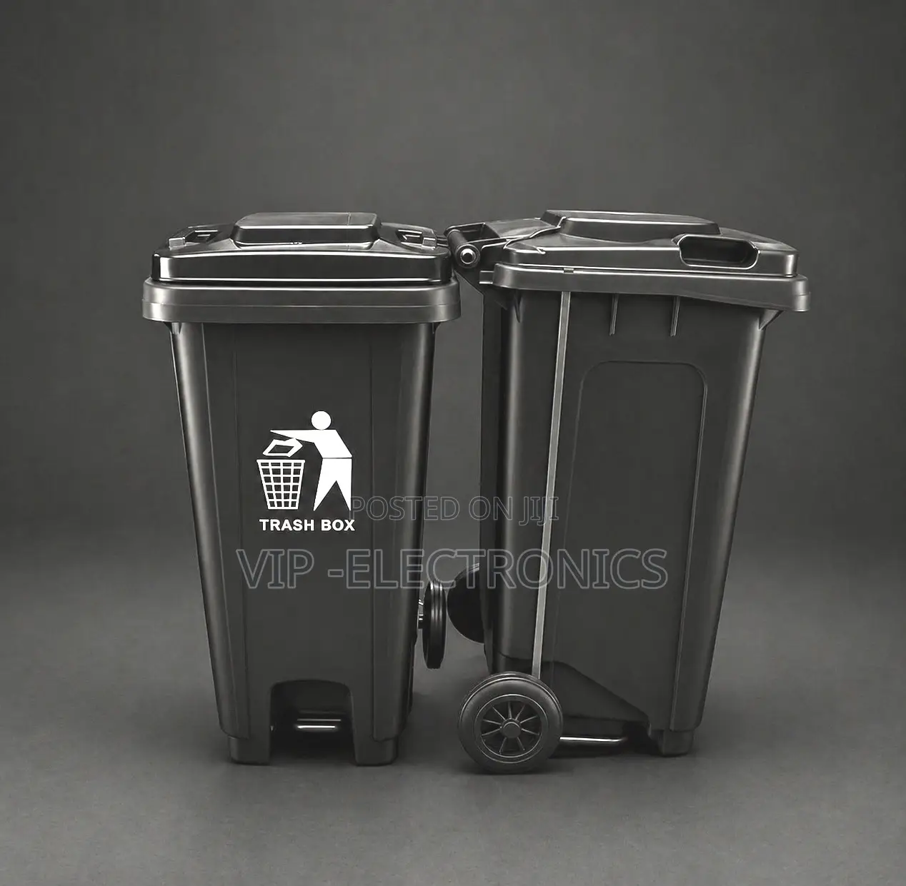 Garage 240l Heavy-Duty Black Outdoor Trash Bin With Durable Waste