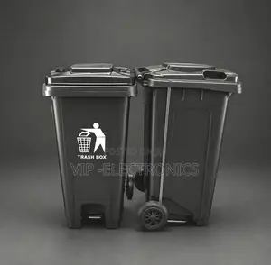 Garage 240l Heavy-Duty Black Outdoor Trash Bin With Durable Waste