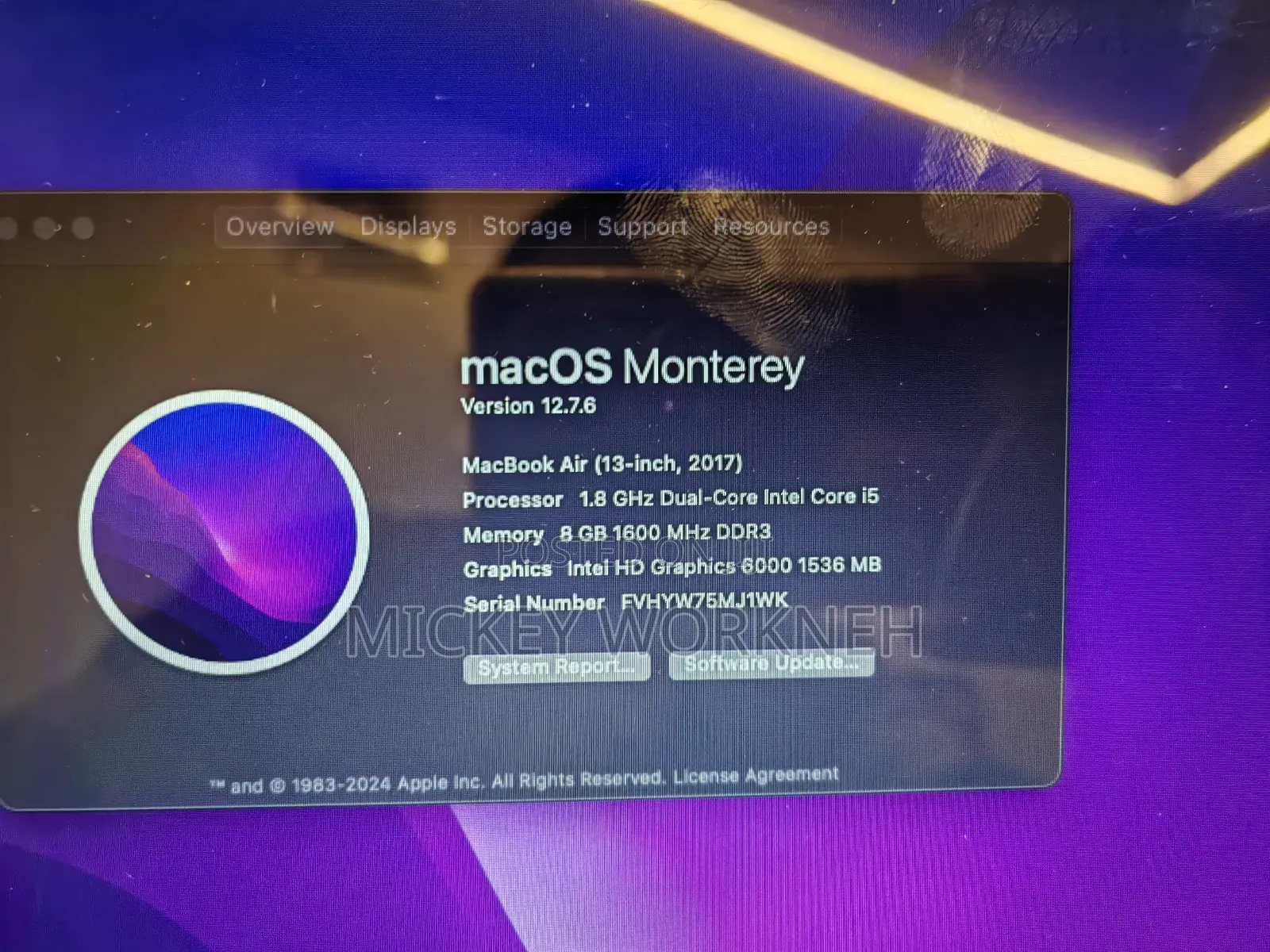 Laptop Apple MacBook 2017 8GB Intel Core i5 SSD 250GB