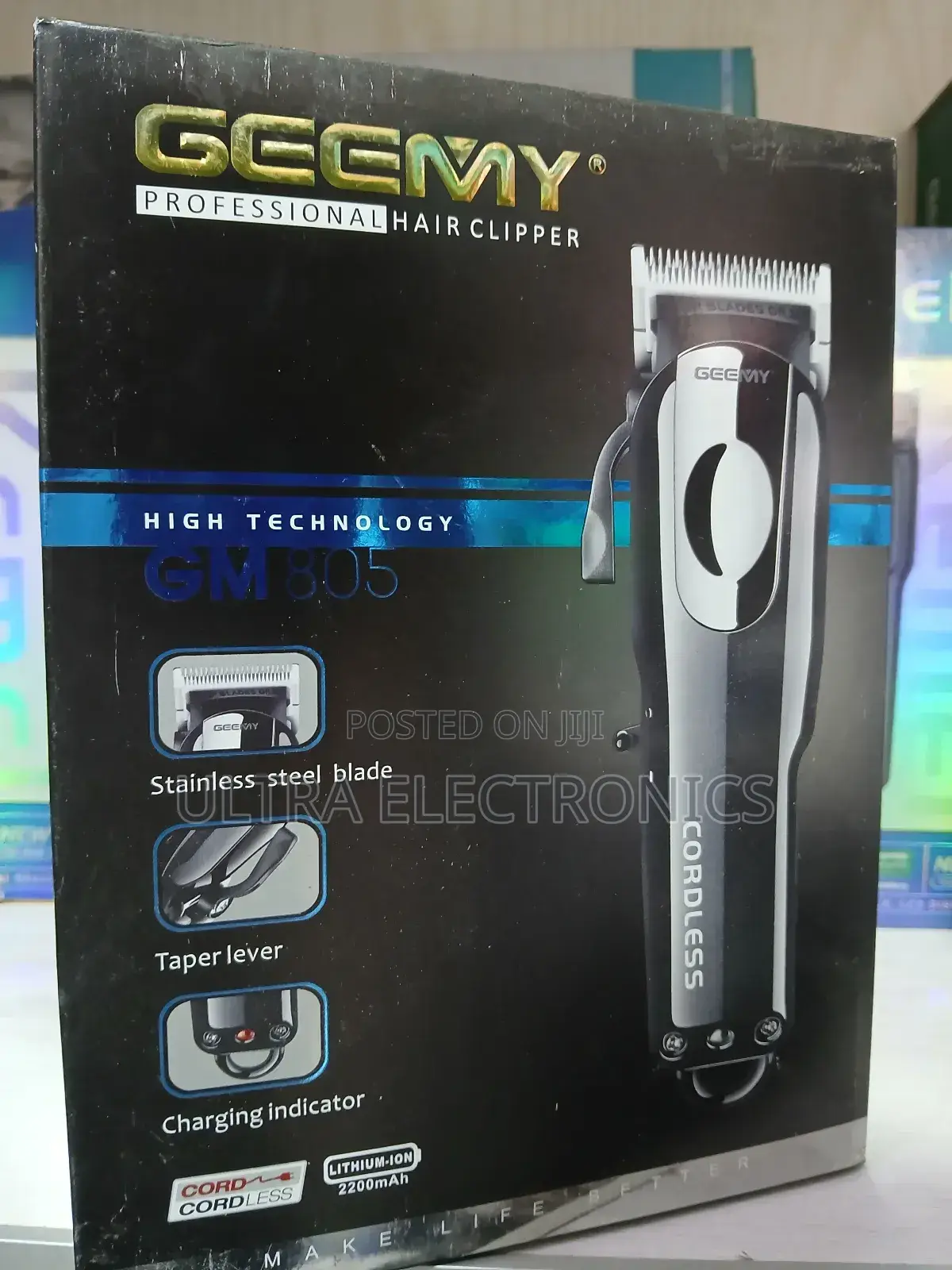 Geemy Gm-805 Professional Hair Clipper. Features: Stainless