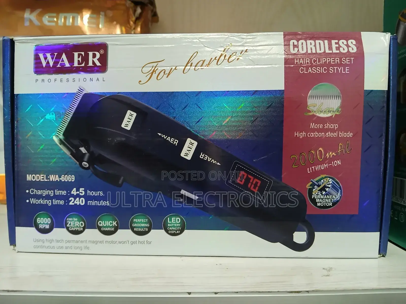 Waer Professional Cordless Hair Clipper Set (Model Wa-6069) Designed