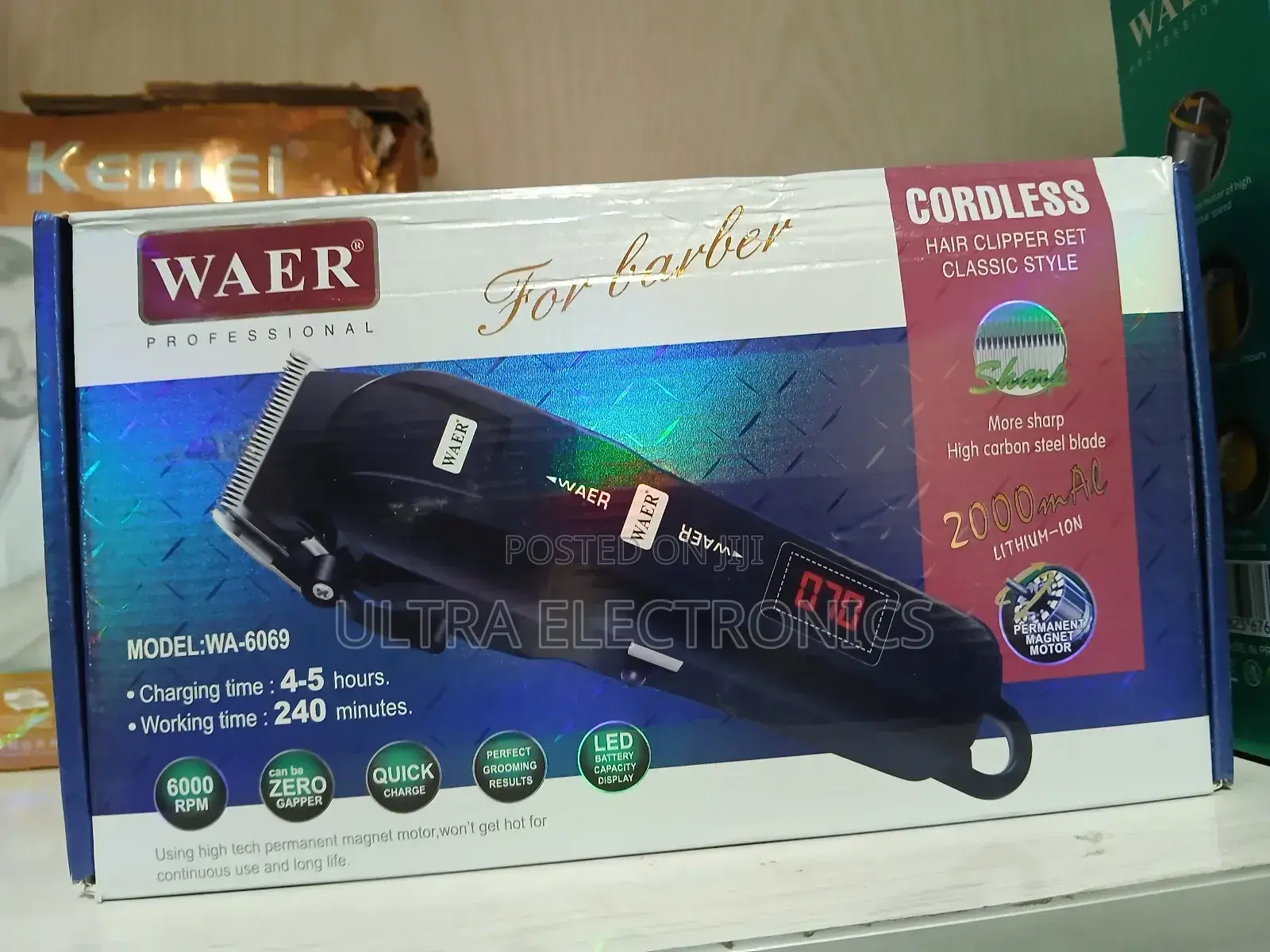 Waer Professional Cordless Hair Clipper Set (Model Wa-6069) Designed