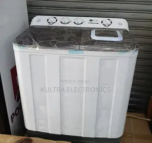 SLG Brand Twin Tub Washing Machine, Semiautomatic Laundry Appliance.