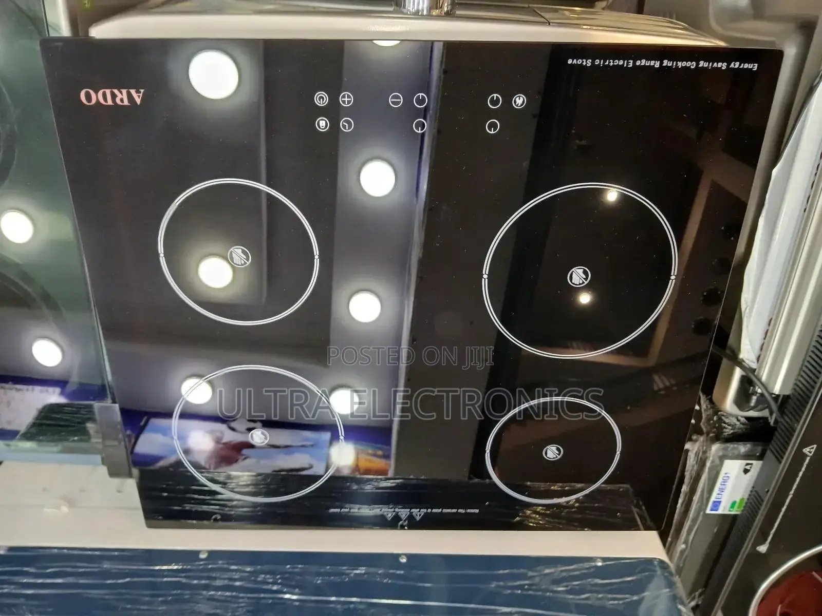 Ardo Brand 4-Burner Electric Glass Cooktop, Likely Utilizing Induction