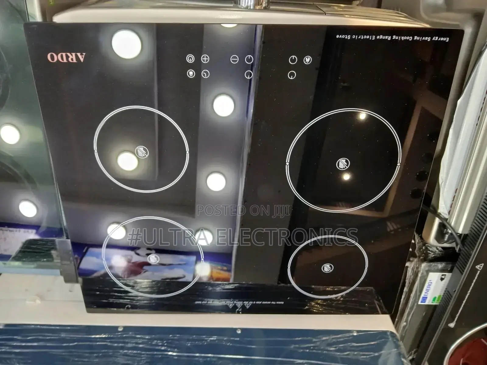 Ardo Brand 4-Burner Electric Glass Cooktop, Likely Utilizing Induction