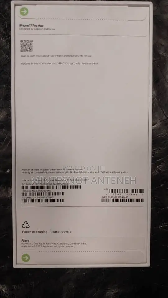 New Apple iPhone 17 Pro Max 256 GB Blue