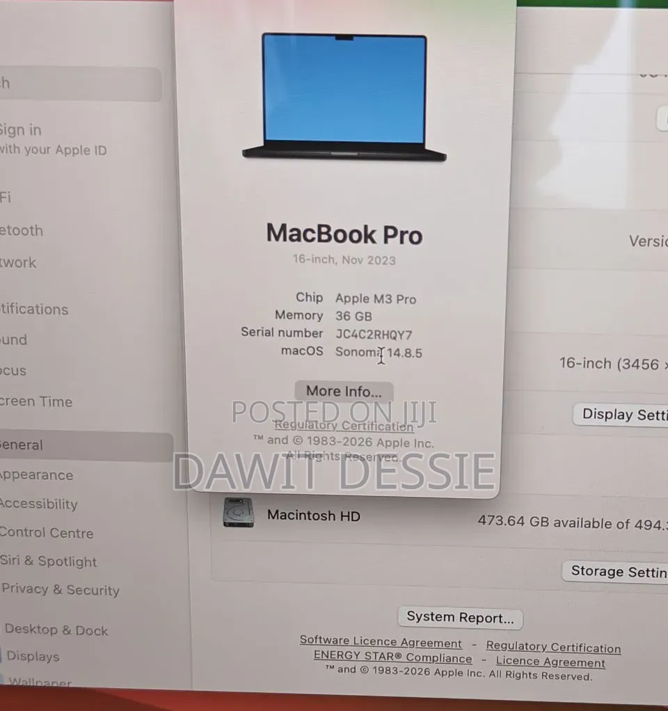 New Apple MacBook Pro 2023 M3 Pro 16-inch 36GB Apple M3 SSD 512GB