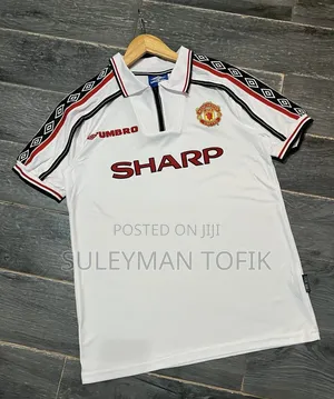 Manchester United 1997-99 Away White Retro Jersey - Sharp (Umbro)