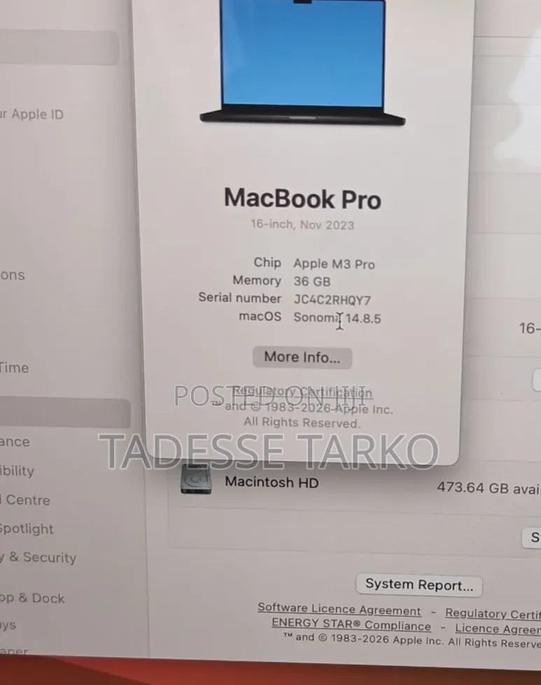 New Apple MacBook Pro 2023 M3 Pro 16-inch 36GB Apple M3 Pro SSD 512GB