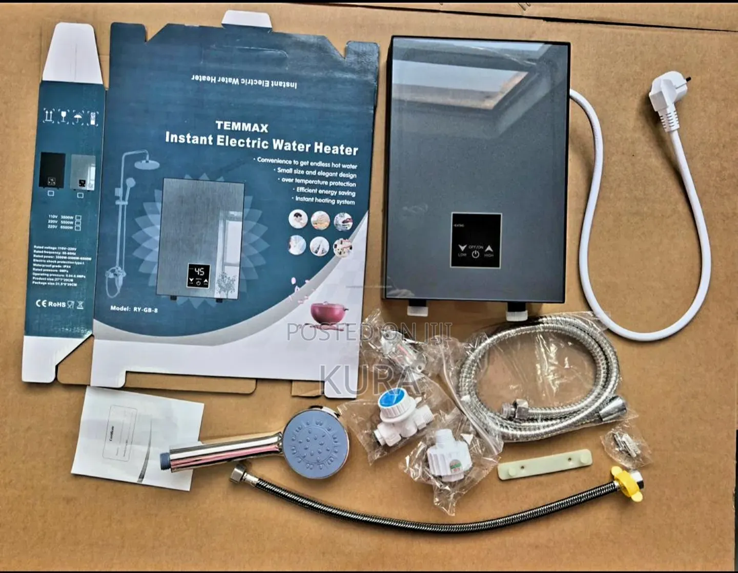 Temmax Instant Electric Water Heater - Brand New With Full Accessories