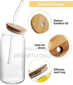 Glass Mug With Lid And Straw