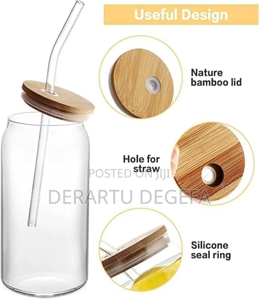 Glass Mug With Lid And Straw