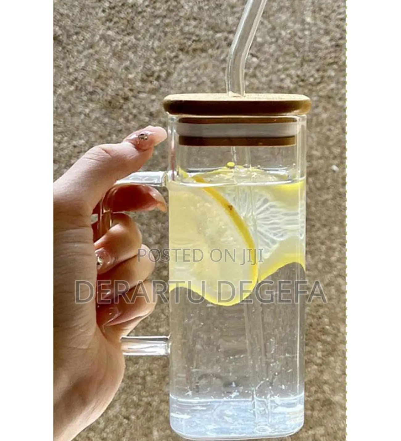 Glass Mug With Lid And Straw