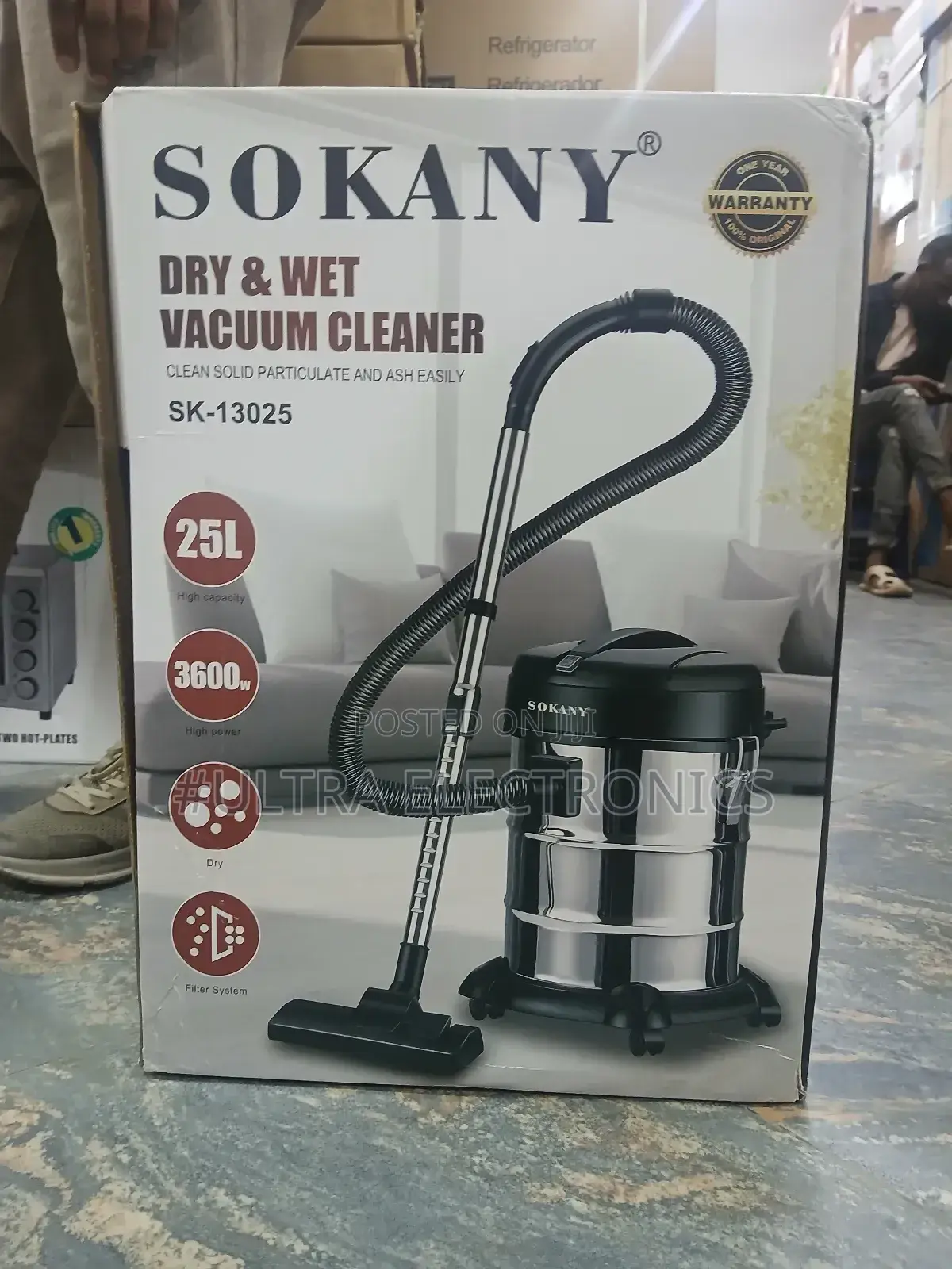 Vacuum Cleaner Sokany Sk-13025 Wet Dry . Capacity: 25 Liters.