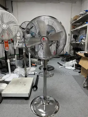 Fan Loves Home" Industrial-Style Chrome Pedestal Stand ,Fan Commonly