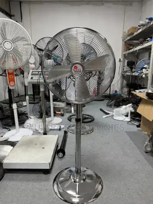 Fan Loves Home" Industrial-Style Chrome Pedestal Stand ,Fan Commonly