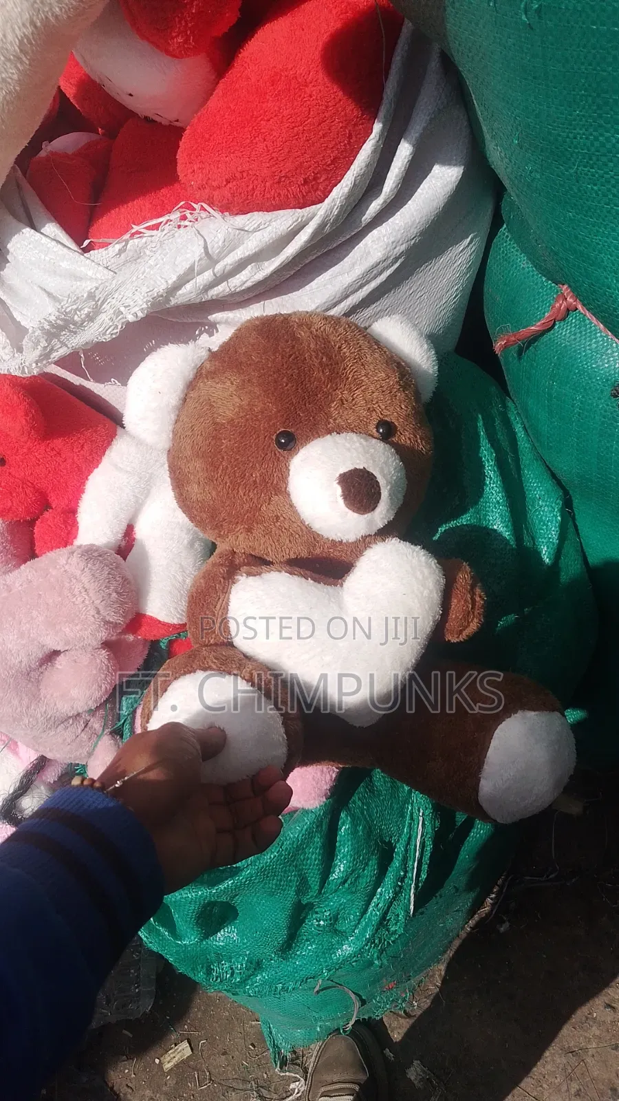 Brown Plush Teddy Bear With Large White Heart