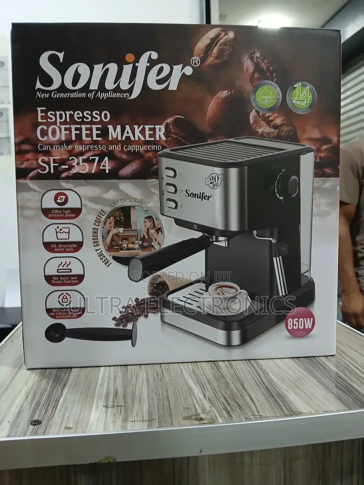 Sonifer Espresso Coffee Maker (Model Sf-3574), Designed to Make Both