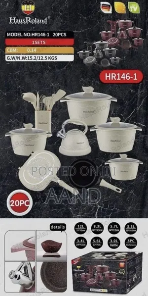 Hausroland 20pieces Cookware Set የማብሰያ ስብስብ