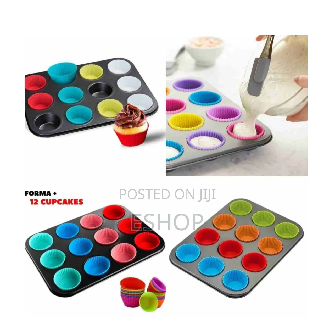 12-Cup Muffin Pan With 12 Silicone Baking Cups – No More Paper Waste