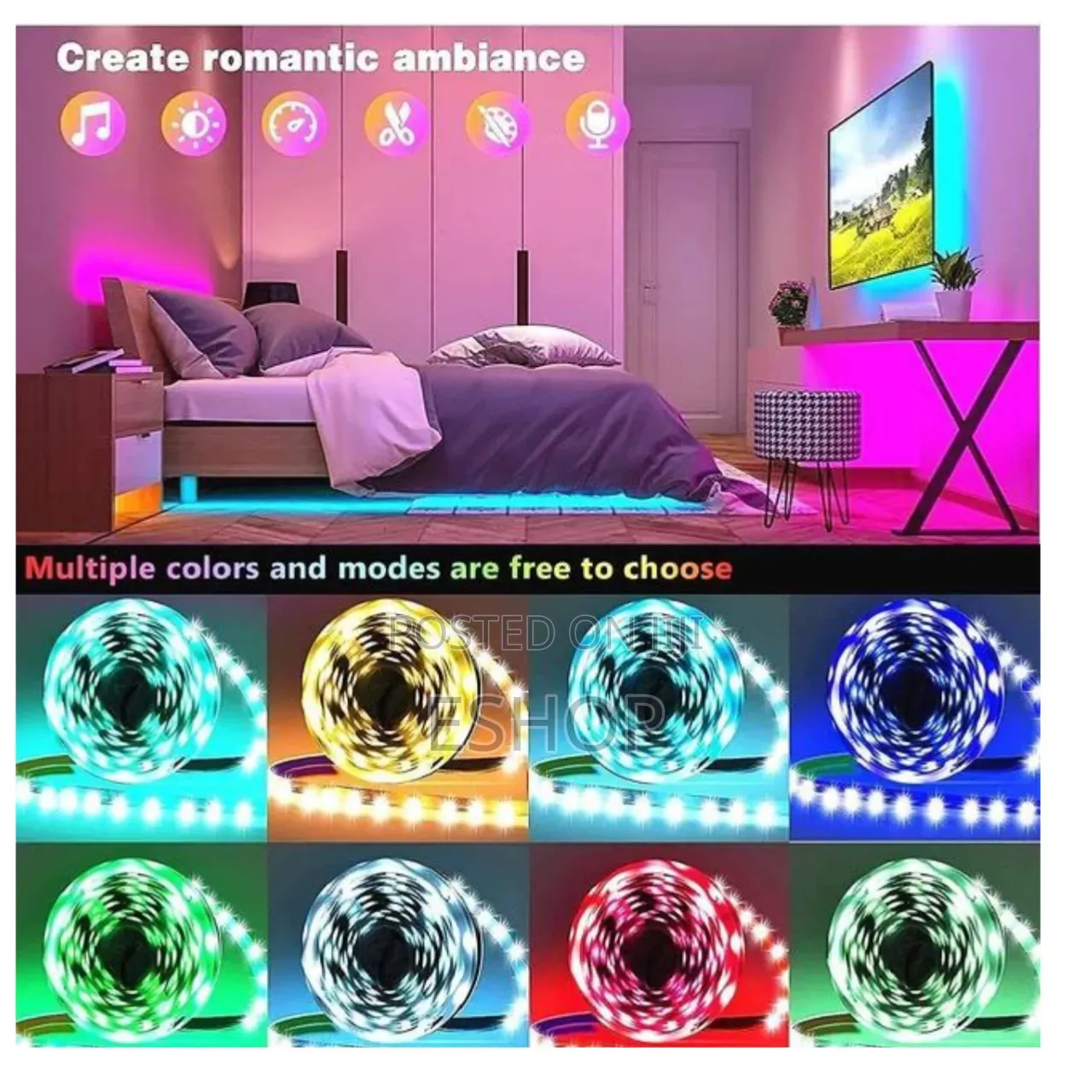 Bedroom Mood Lighting 5m Led Strip - Remote Control Single