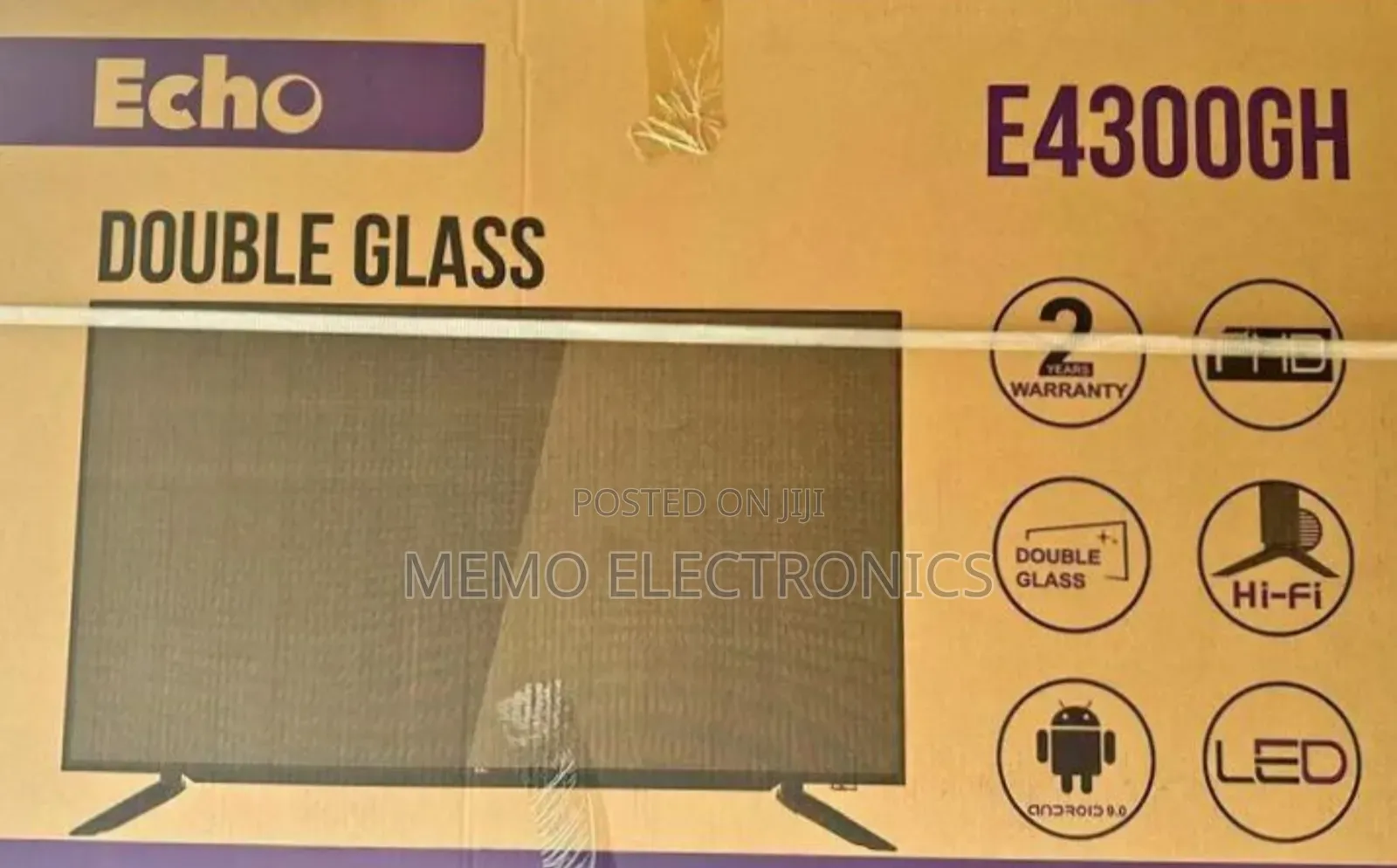 Echo 43'' Double Screen Temperd Glass Smart Tv New 2025