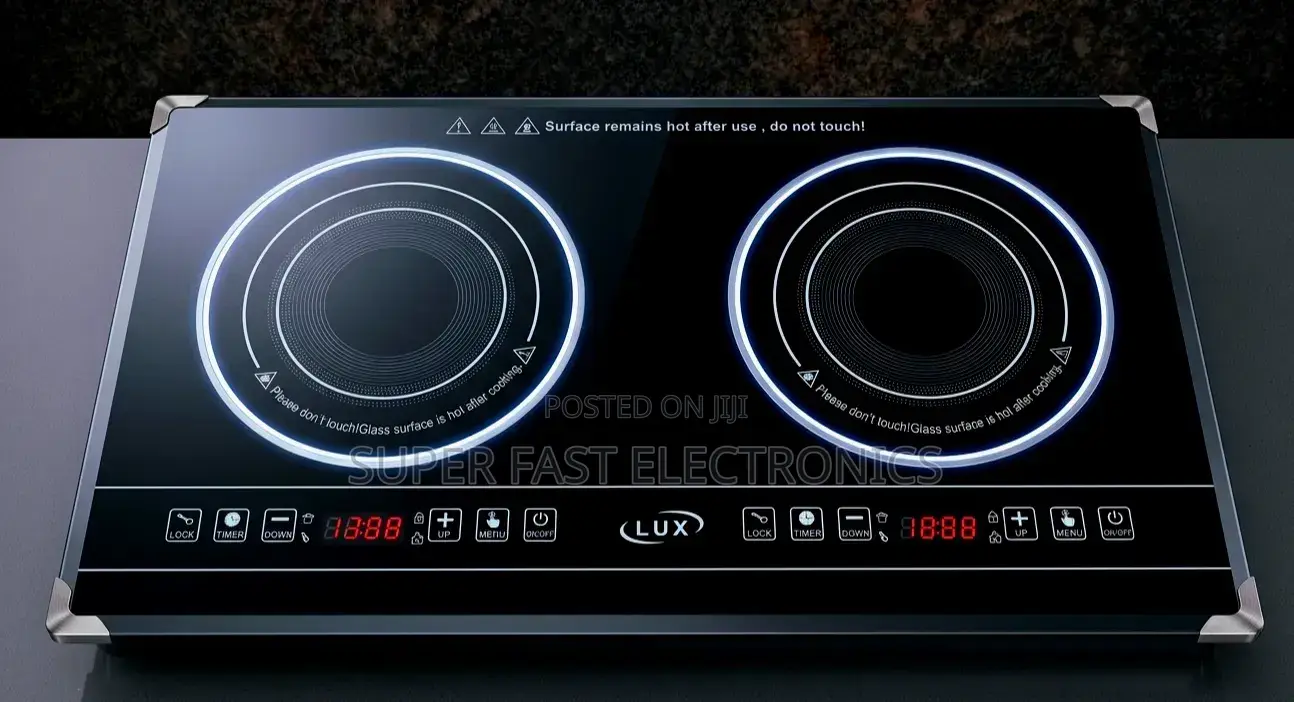 Lux Double Electric Ceramic Touch Stove. It Is a Modern, High-Power