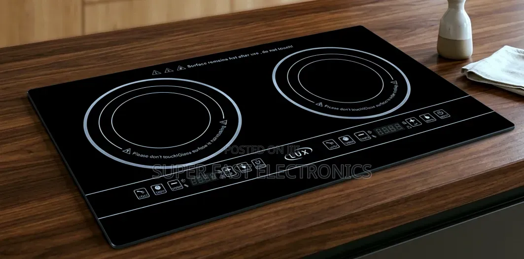 Lux Double Electric Ceramic Touch Stove. It Is a Modern, High-Power