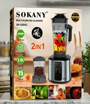 Sokany 2-in-1 Multi-Purpose High-Power Blender