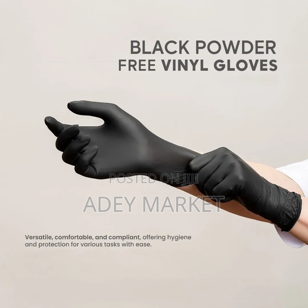 Disposable Black Vinyl Multi-purpose Gloves