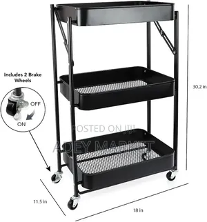 3 Layer Stainless Still Moveable Cart.
