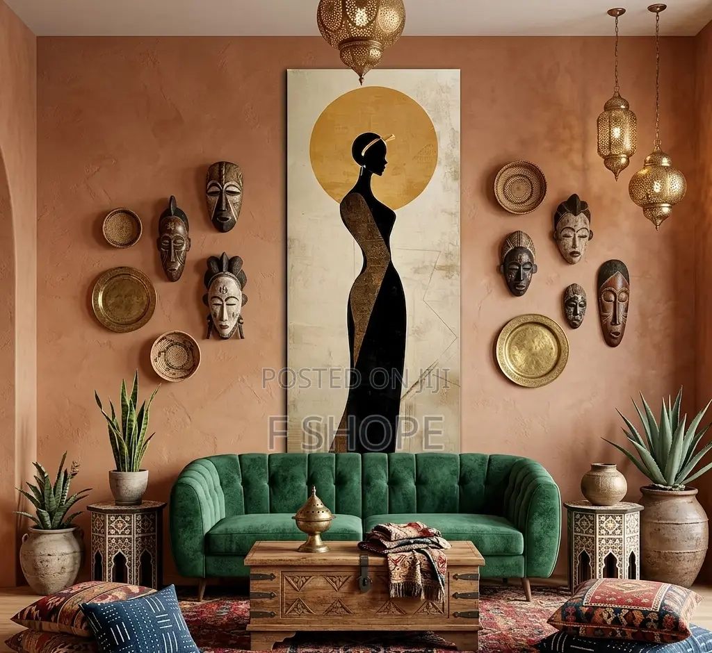 Modern African Silhouette Canvas Art - ውብ የሆነ የቤት ማስጌጫ