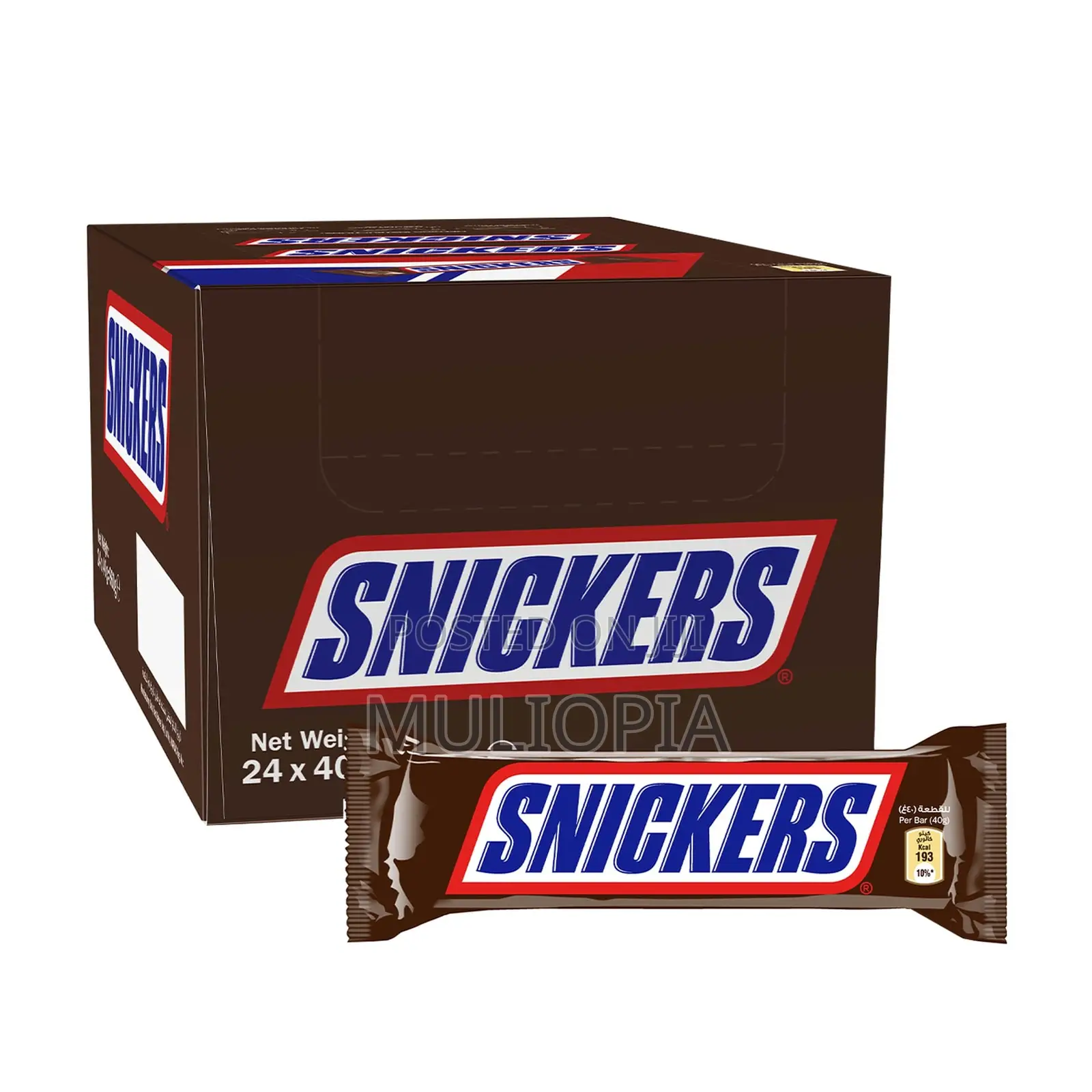 ኦሪጅናል የስኒከርስ ቾኮሌት በካርቶን (Original Snickers Chocolate - 24x40g)