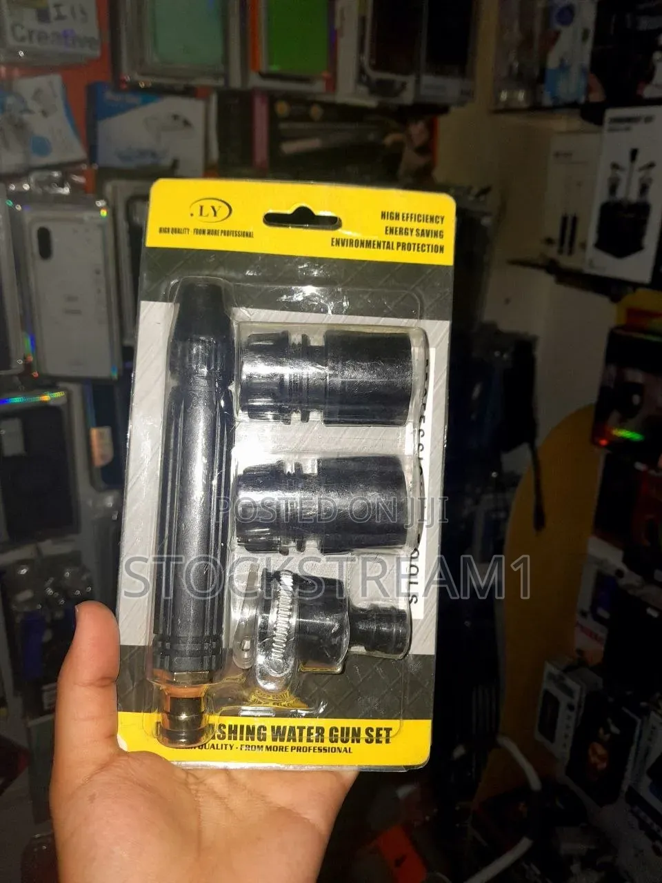 High Pressure Water Gun Head Set -360° የሚዞር -በቀላሉ የውሃ ቱቦ ላይ የሚገጠም