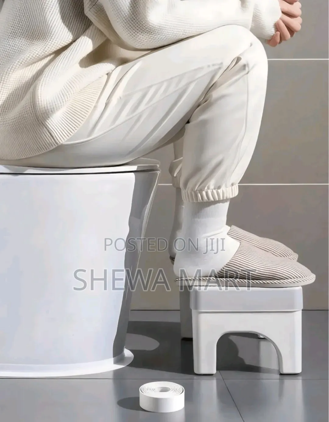 Ergonomic Squatting Toilet Stool, Non-Slip Bathroom Footrest, Compact