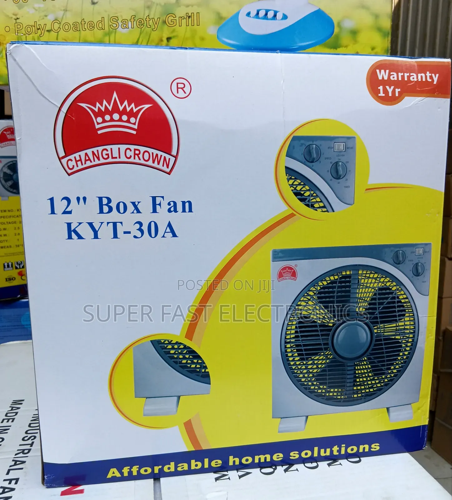 Changli Crown 12" Box Fan Compact Portable Cooling