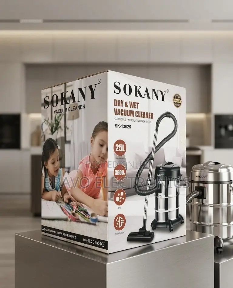 Sokany 25l Vacuum Cleaner – Heavy Duty Cleaning | Dry Wet System