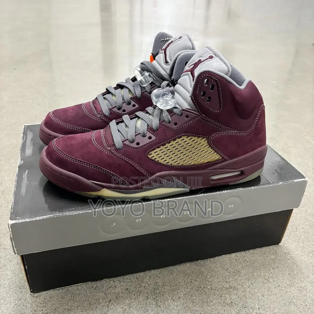 Nike Air Jordan 5 Retro Se Burgundy Unisex Fashion Boots