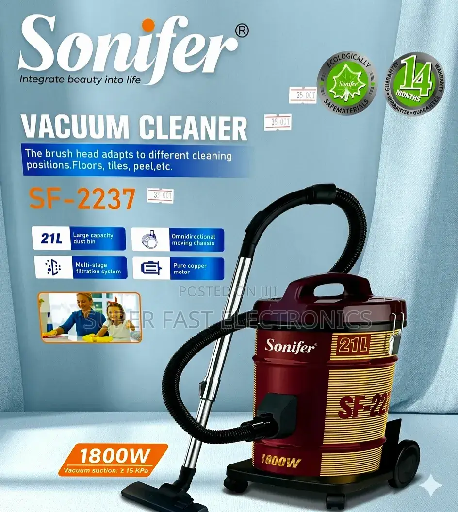 Sonifer Heavy-Duty Drum Vacuum Cleaner 21liter 1800w