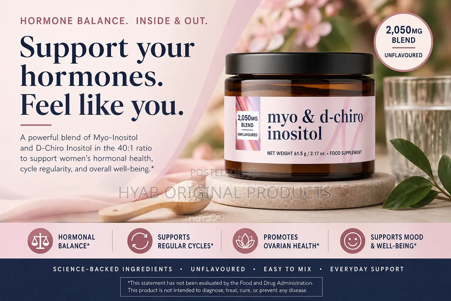 Myo D-Chiro Inositol 40:1 Ratio Powder Hormone Balance for Women