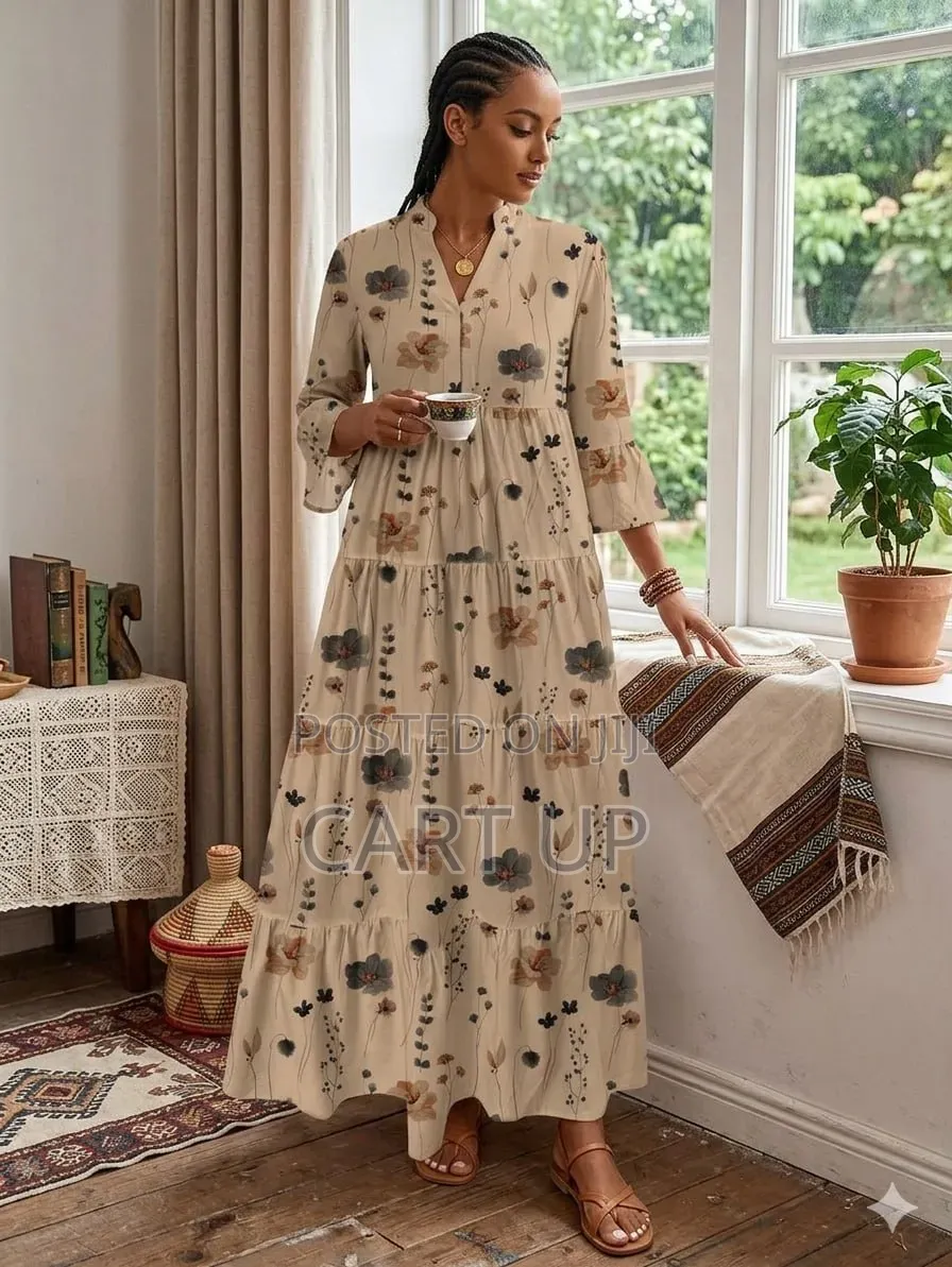 Casual Vintage Floral Pattern Maxi Dress