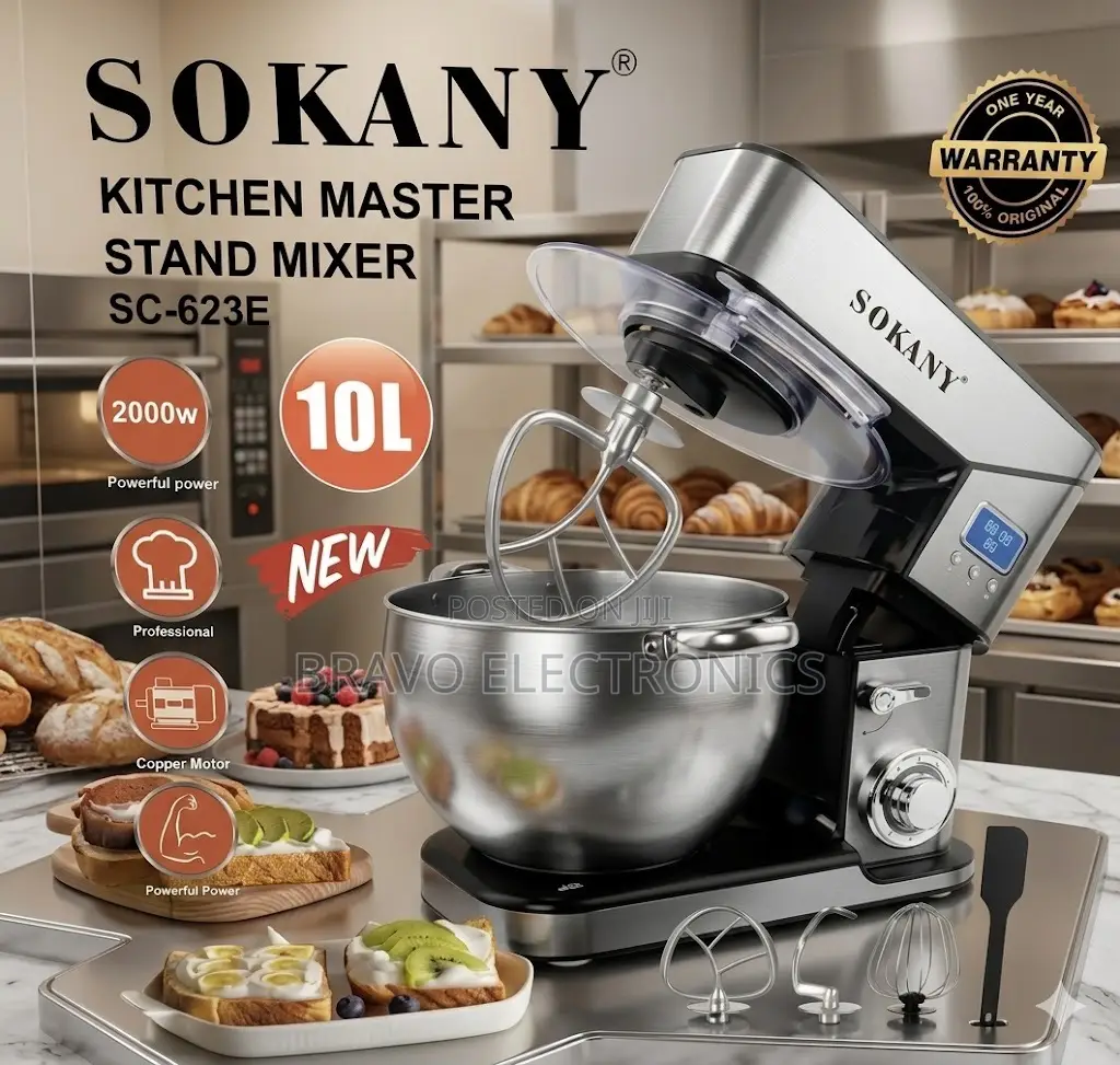 Sokany 10l Stand Mixer | 2000w Powerful Kitchen Mixer | Large Capacity
